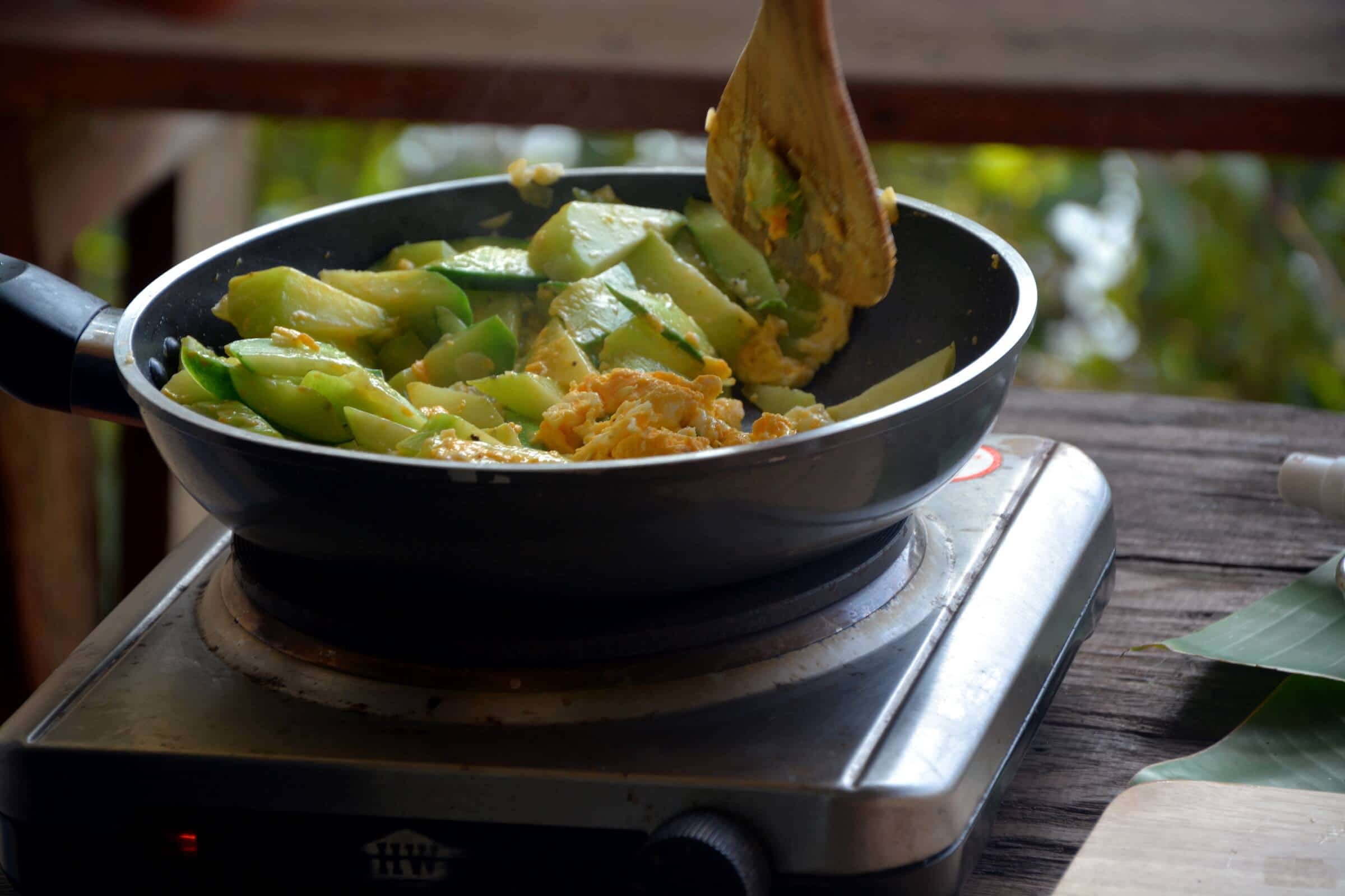 Eggs and cucumber stir fry Thai recipe ketogenic paleo
