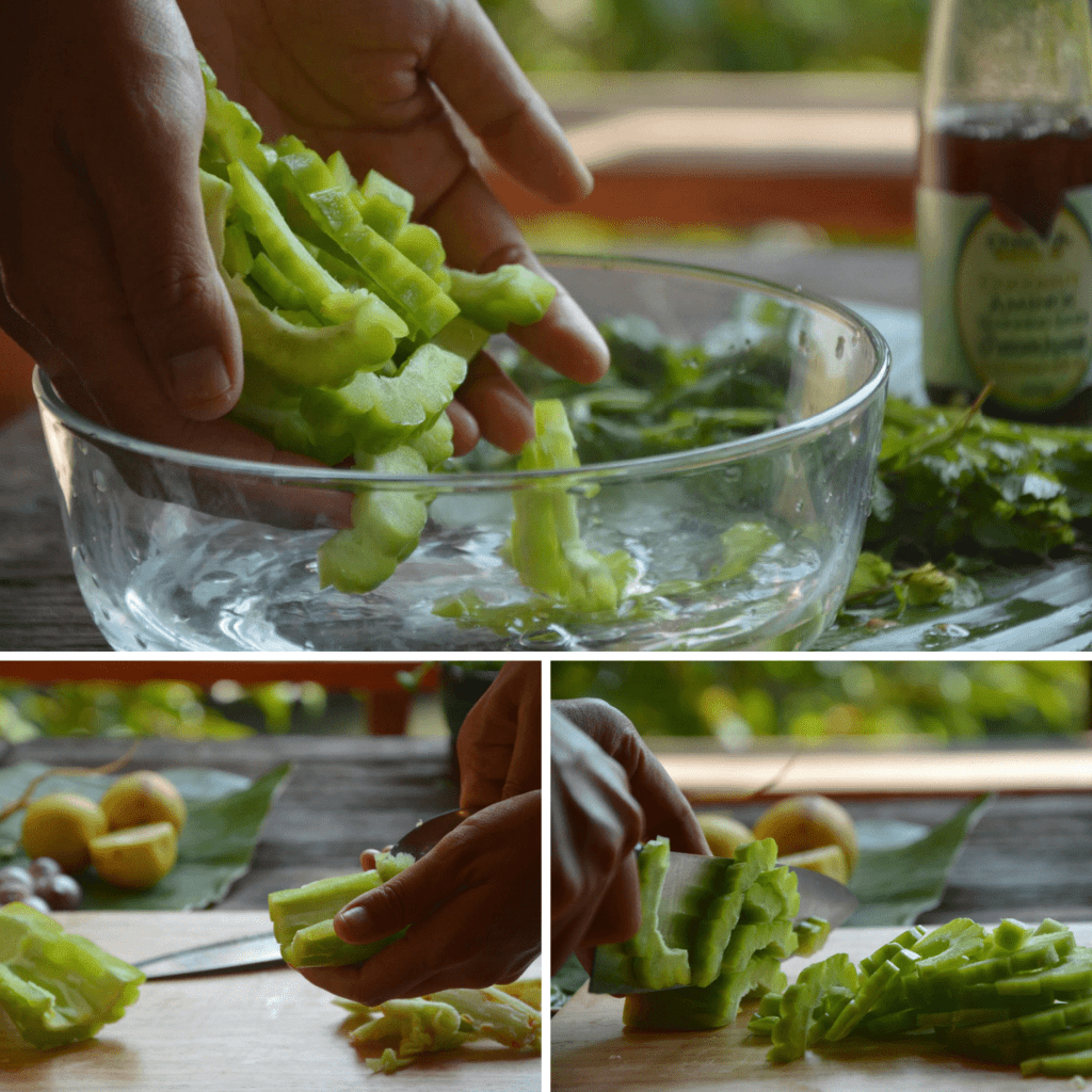 bitter gourd thai shrimp salad