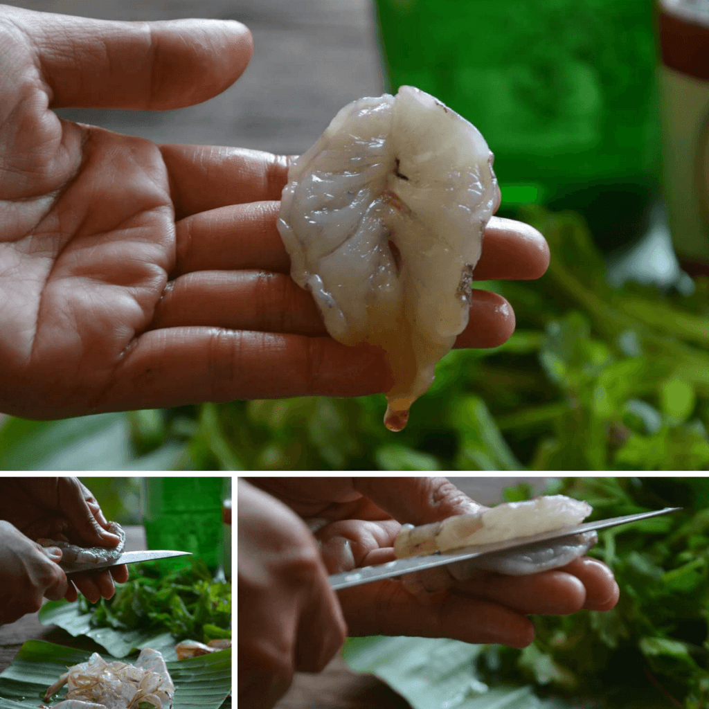 raw shrimp or prawn filet